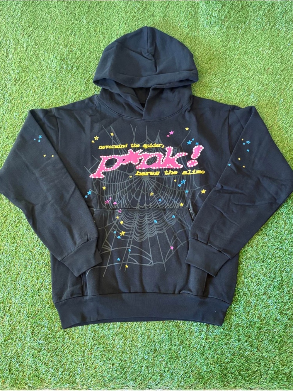 Black Graphic Spiderweb Hoodie Sweatshirt - Women's